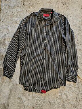 Men's Alfani Black/grey striped dress shirt